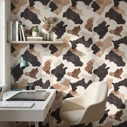 Neutral Earth Tones Abstract Brushstroke Wallpaper