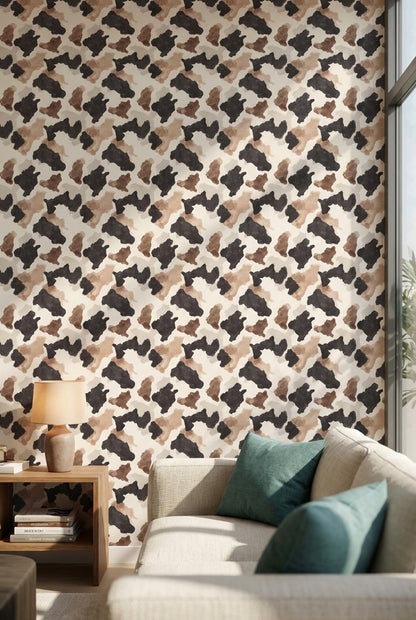 Neutral Earth Tones Abstract Brushstroke Wallpaper