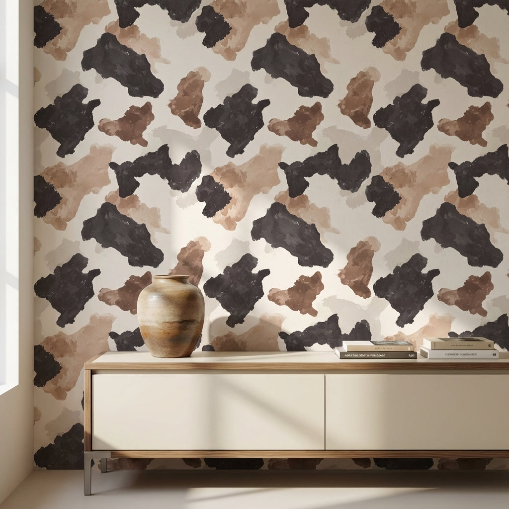 Neutral Earth Tones Abstract Brushstroke Wallpaper