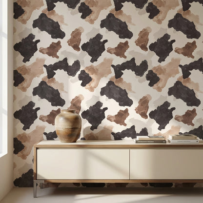 Neutral Earth Tones Abstract Brushstroke Wallpaper