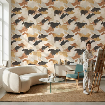 Neutral Tones Abstract Silhouette Wallpaper