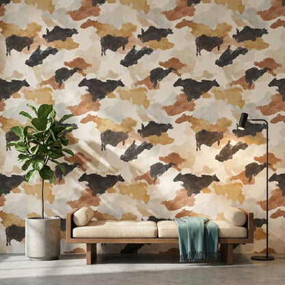 Neutral Tones Abstract Silhouette Wallpaper