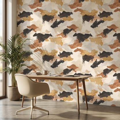 Neutral Tones Abstract Silhouette Wallpaper