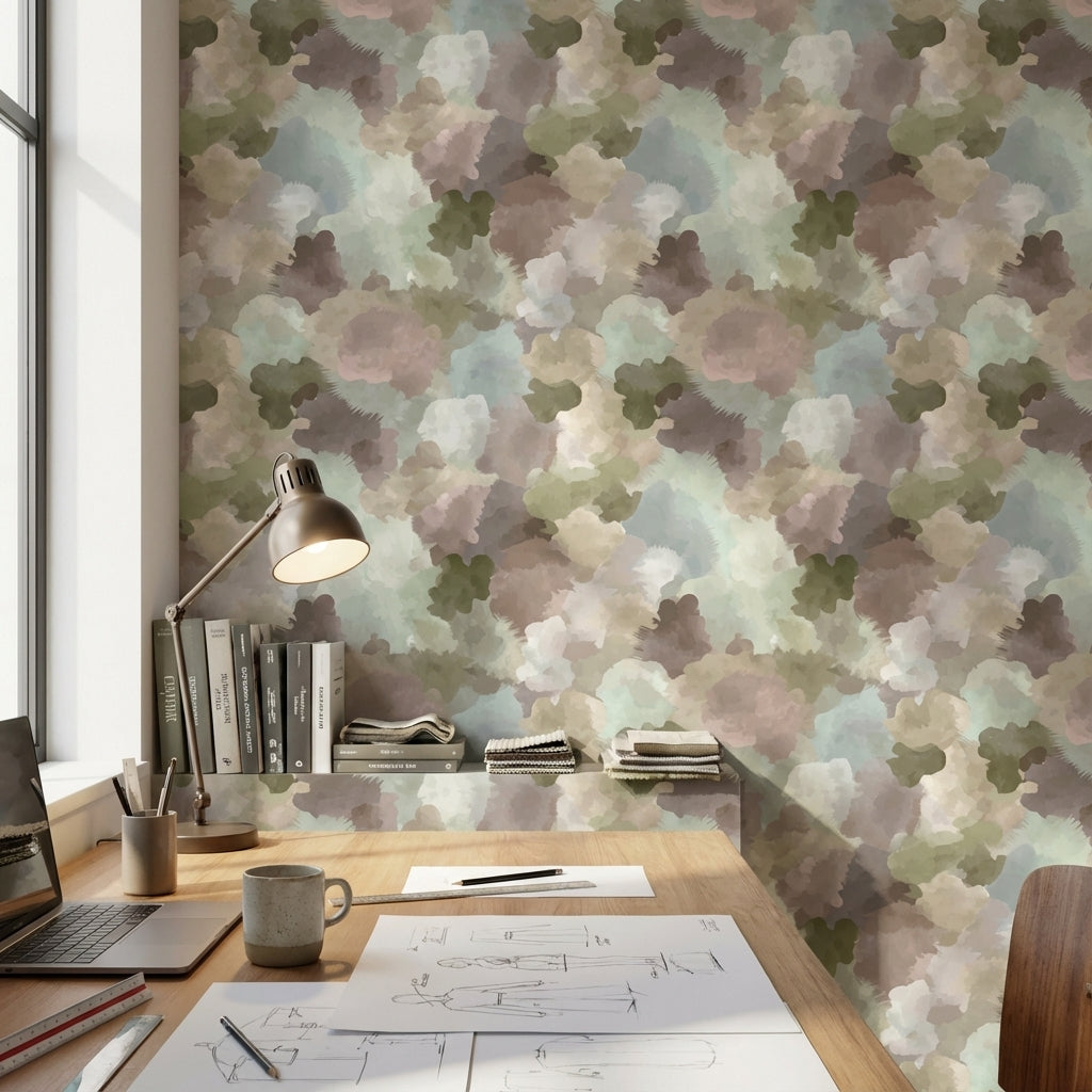 Muted Earth Tones Abstract Cloud Wallpaper