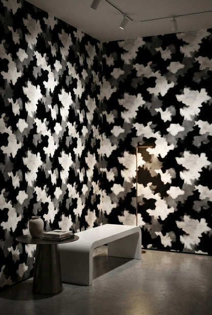 Monochrome Abstract Cloud Pattern Wallpaper