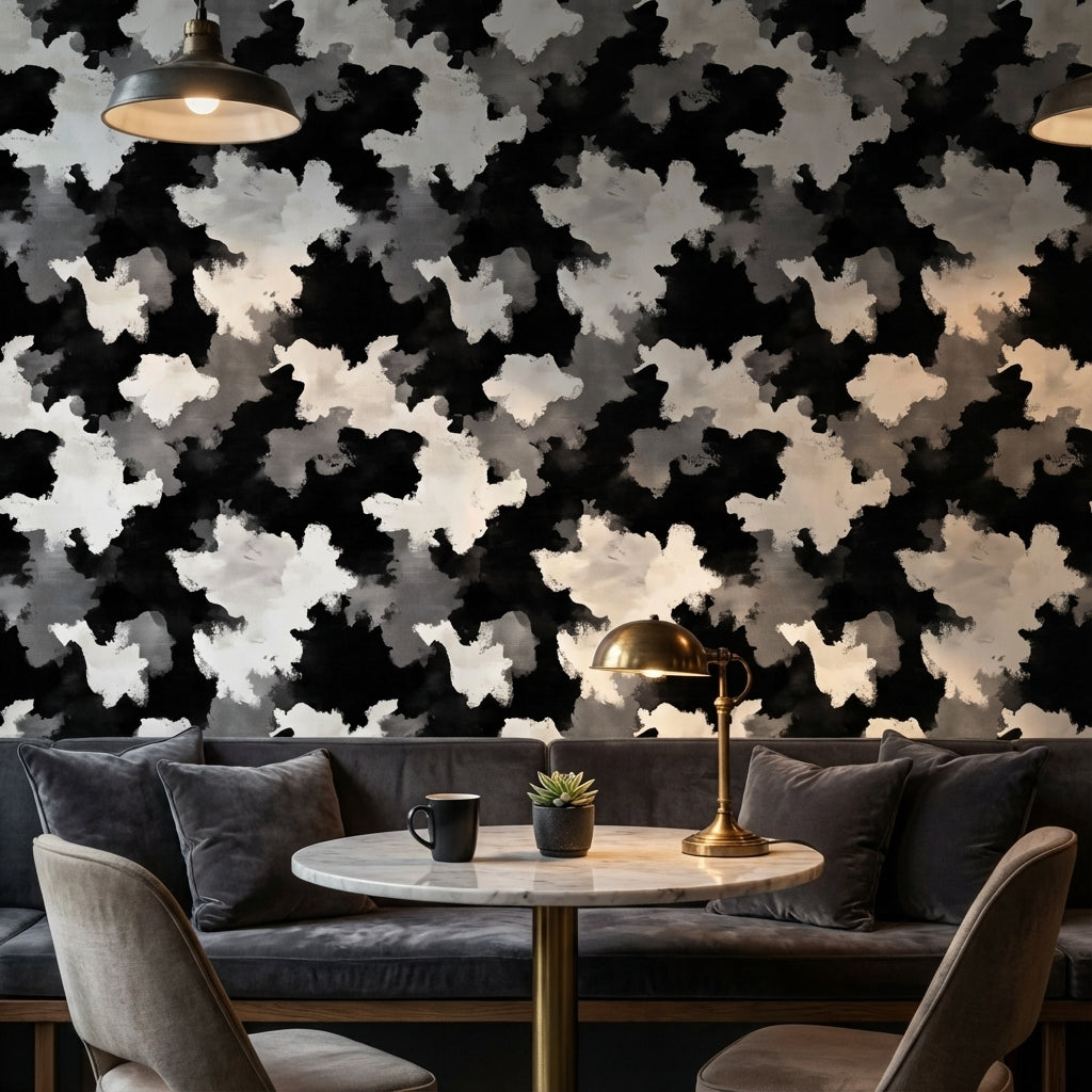 Monochrome Abstract Cloud Pattern Wallpaper