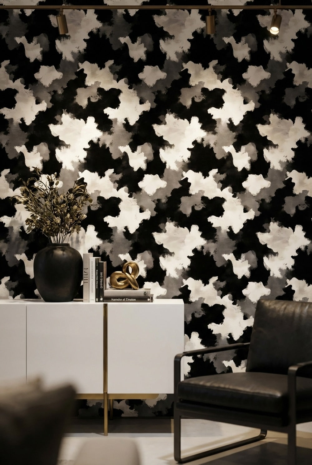 Monochrome Abstract Cloud Pattern Wallpaper