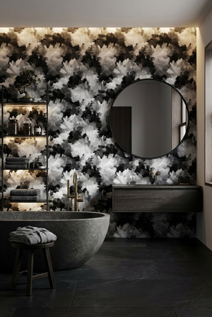Monochrome Brushstroke Abstract Wallpaper