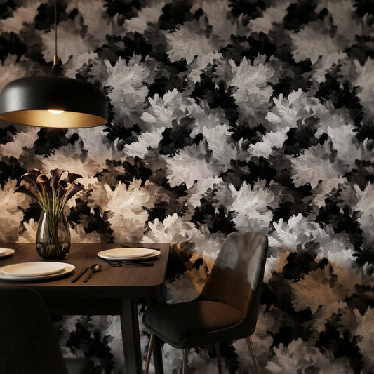 Monochrome Brushstroke Abstract Wallpaper