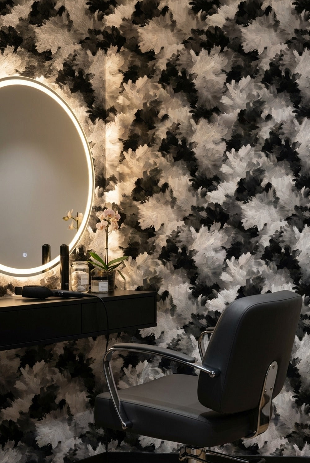 Monochrome Brushstroke Abstract Wallpaper
