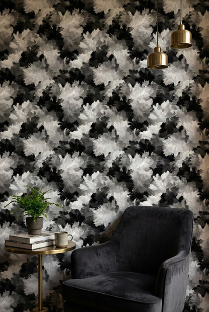 Monochrome Brushstroke Abstract Wallpaper
