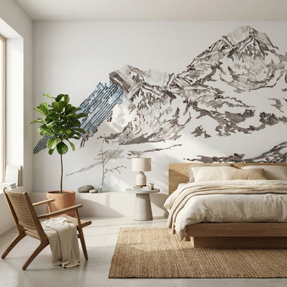 White Background Wallpaper Modern Removable Artistic Wall Mural