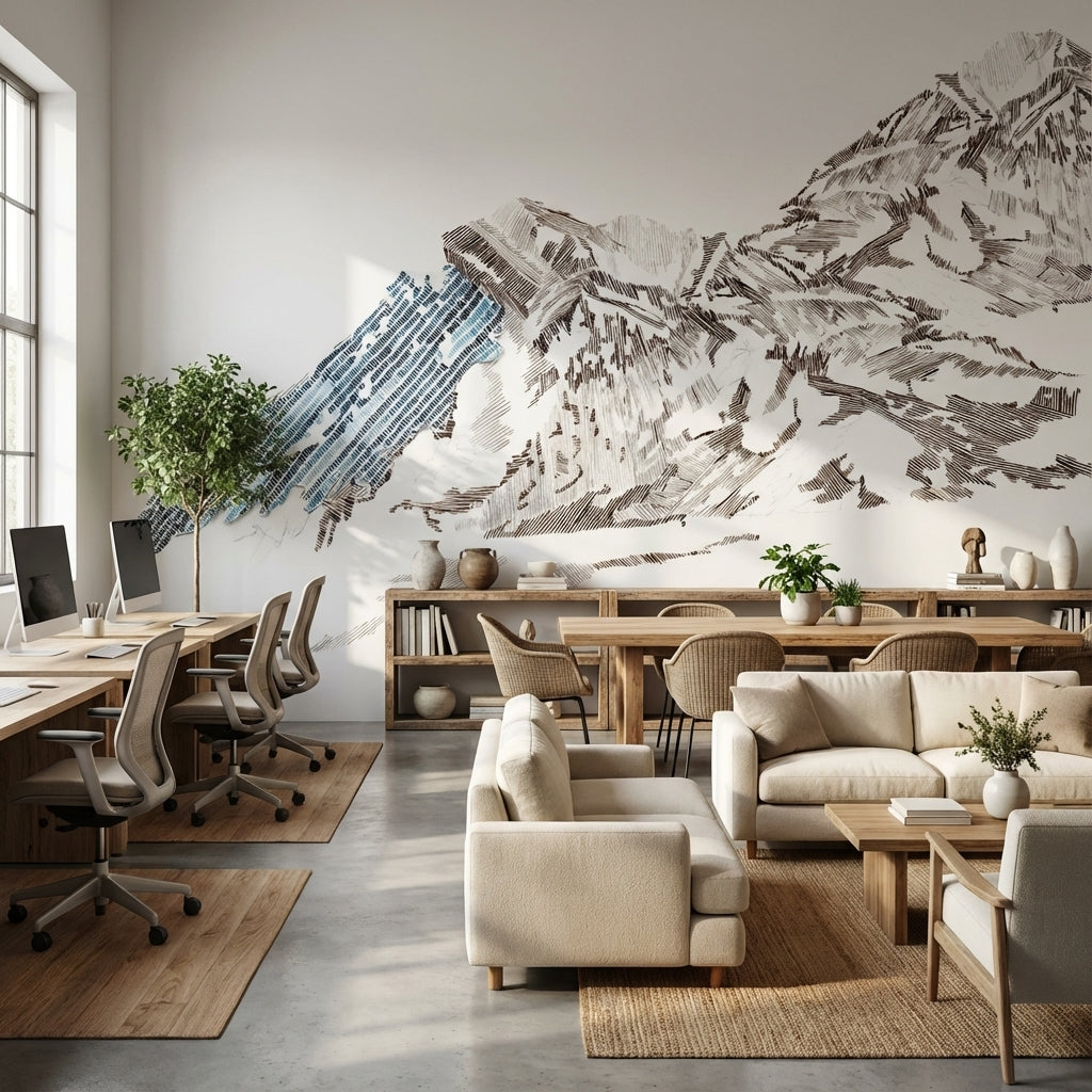 White Background Wallpaper Modern Removable Artistic Wall Mural