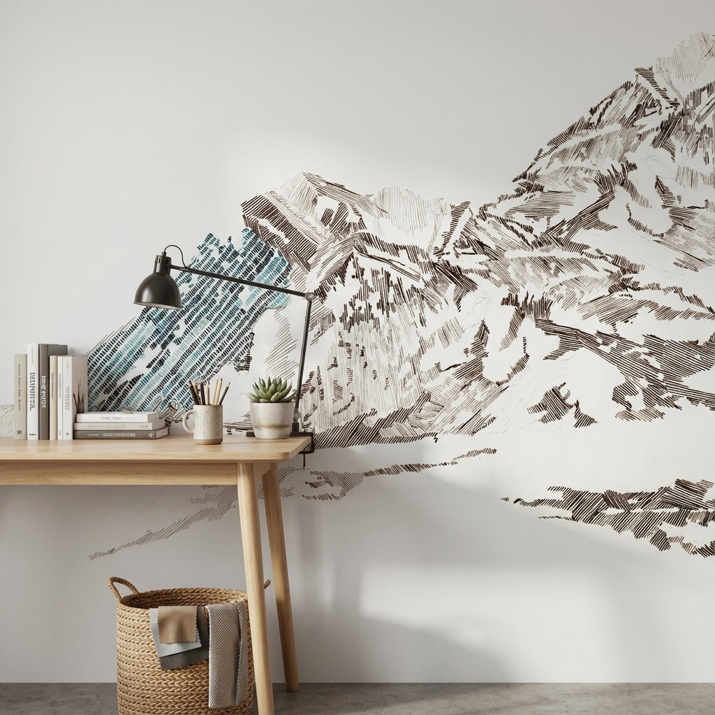 White Background Wallpaper Modern Removable Artistic Wall Mural
