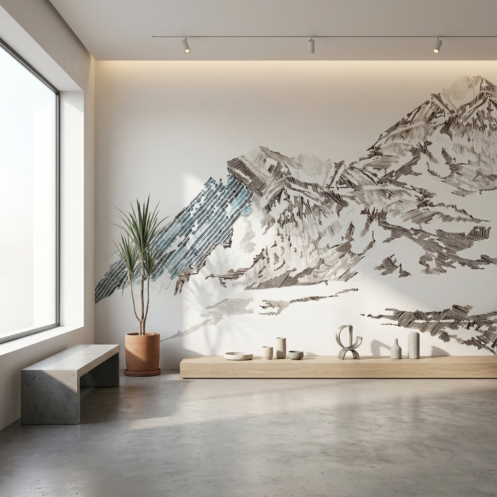 White Background Wallpaper Modern Removable Artistic Wall Mural