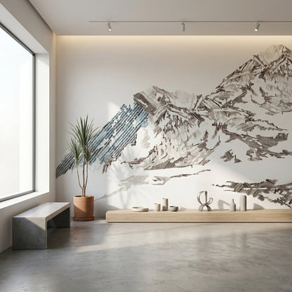 White Background Wallpaper Modern Removable Artistic Wall Mural