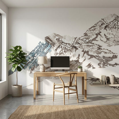 White Background Wallpaper Modern Removable Artistic Wall Mural
