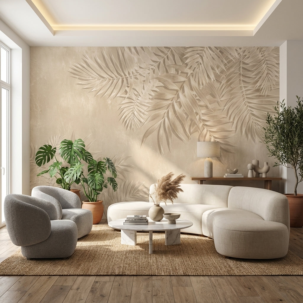 Floral Wallpaper Palm Leaves Removable Tropical Wall Mural