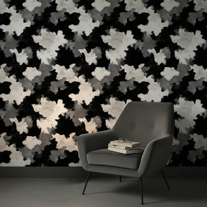 Monochrome Abstract Cloud Pattern Wallpaper