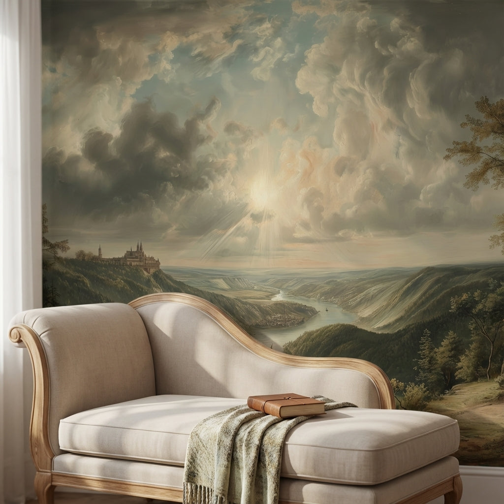Landscape Wallpaper River Removable Castle Wall Mural