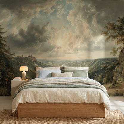 Landscape Wallpaper River Removable Castle Wall Mural