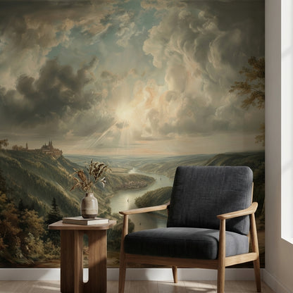 Landscape Wallpaper River Removable Castle Wall Mural