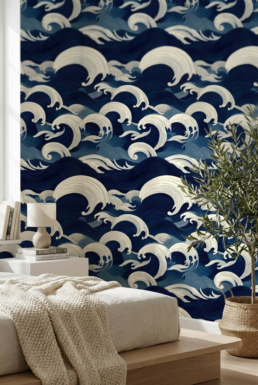 Waves Wallpaper Ocean Abstract Wall Mural