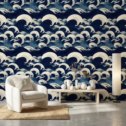 Waves Wallpaper Ocean Abstract Wall Mural
