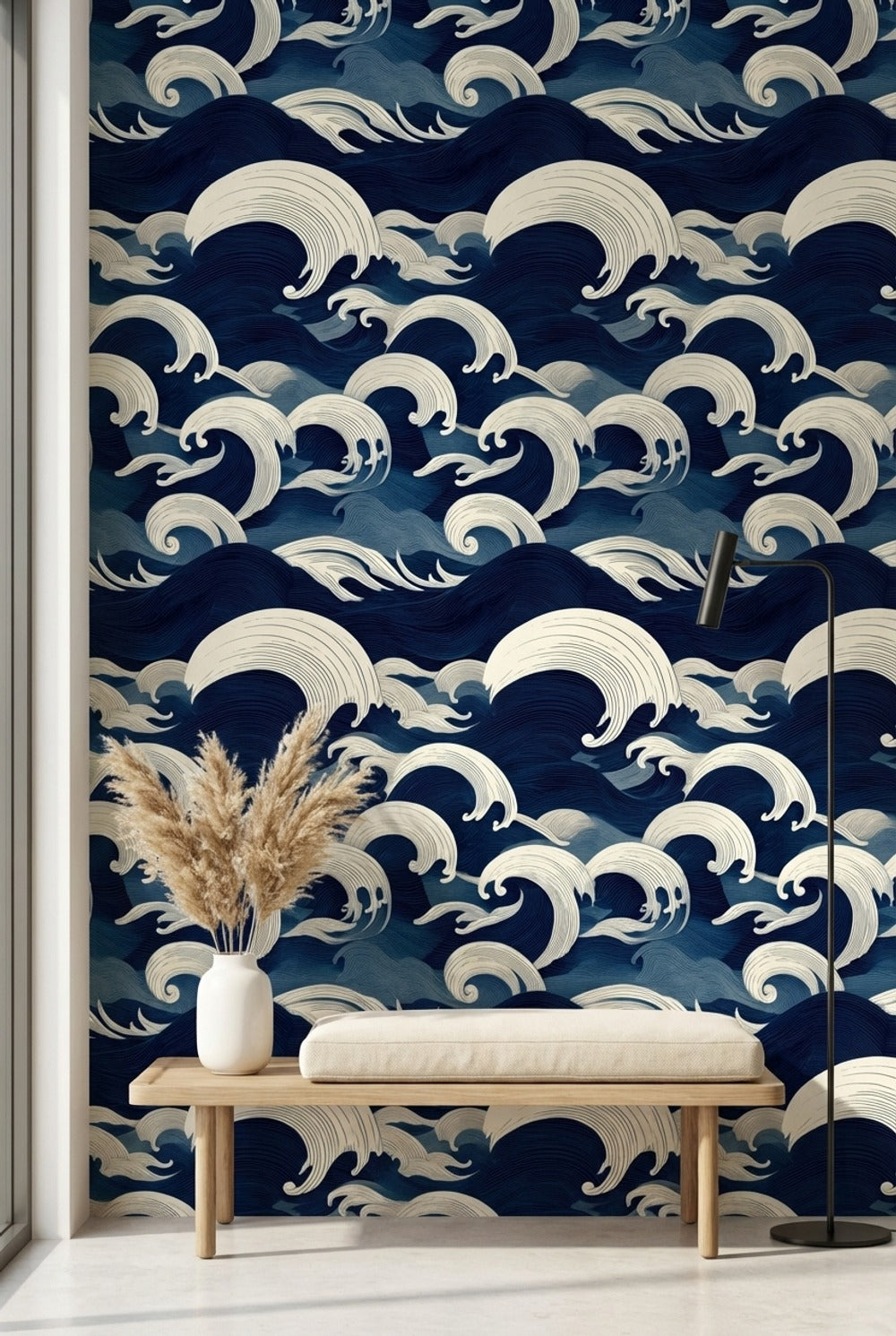 Waves Wallpaper Ocean Abstract Wall Mural