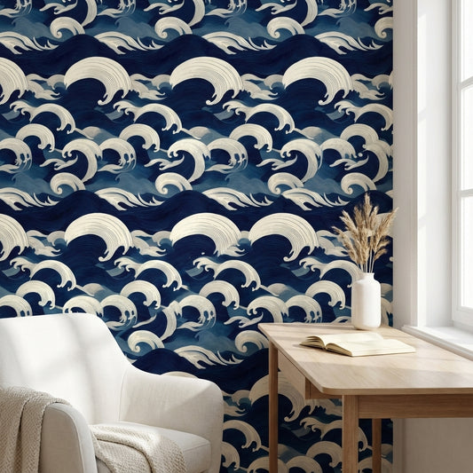 Waves Wallpaper Ocean Abstract Wall Mural