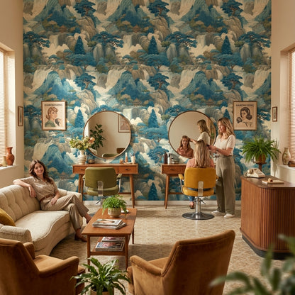 Traditional Landscape Wallpaper Asian Vintage Wall Mural