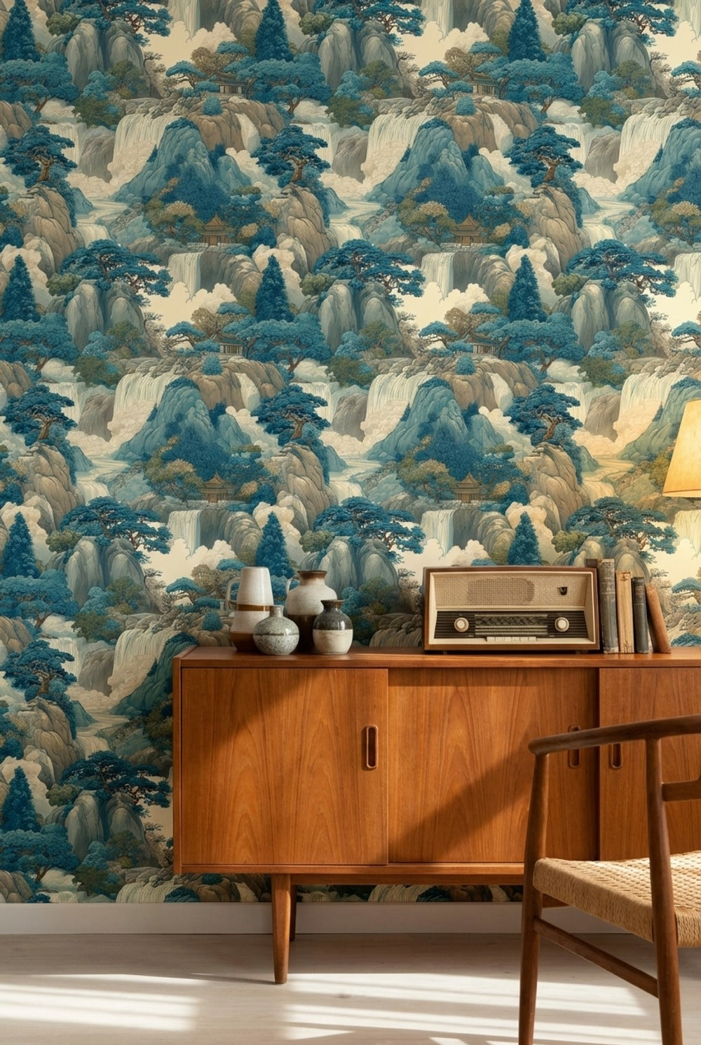 Traditional Landscape Wallpaper Asian Vintage Wall Mural