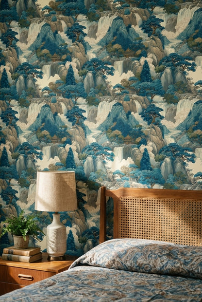 Traditional Landscape Wallpaper Asian Vintage Wall Mural