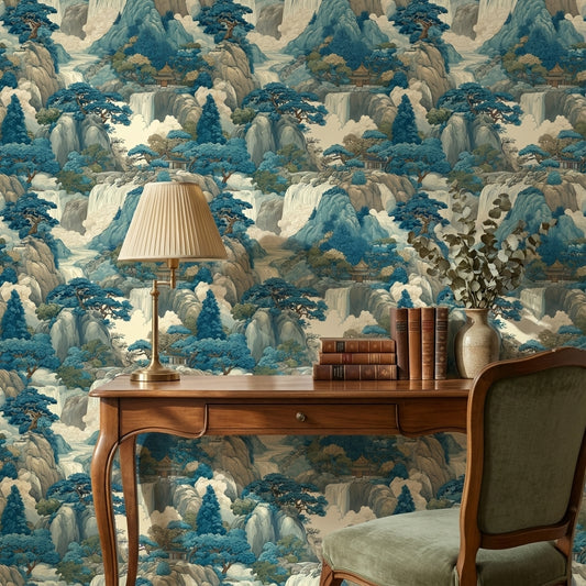 Traditional Landscape Wallpaper Asian Vintage Wall Mural