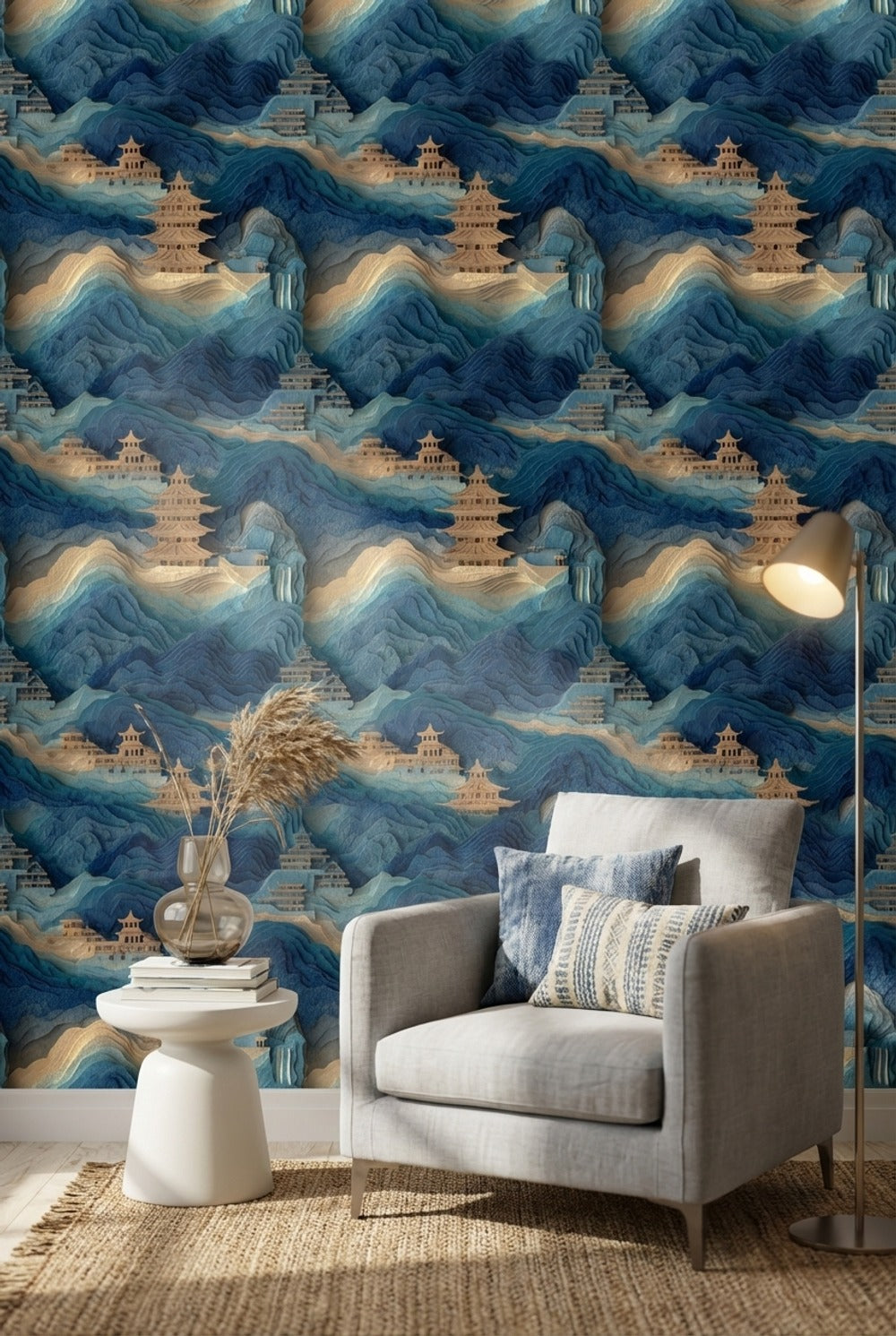 Landscape Wallpaper Pagoda Removable Asian Wall Mural