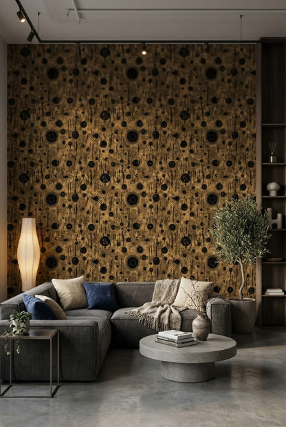 Abstract Circles Wallpaper Geometric Modern Decorative Mural