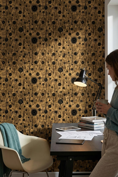 Abstract Circles Wallpaper Geometric Modern Decorative Mural