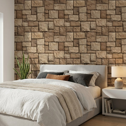 Brick Wall Wallpaper Stone Rustic Decorative Mural