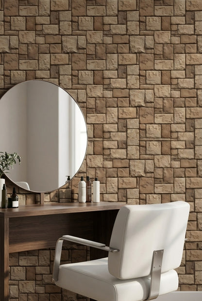 Brick Wall Wallpaper Stone Rustic Decorative Mural