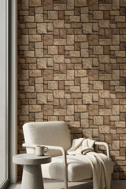 Brick Wall Wallpaper Stone Rustic Decorative Mural