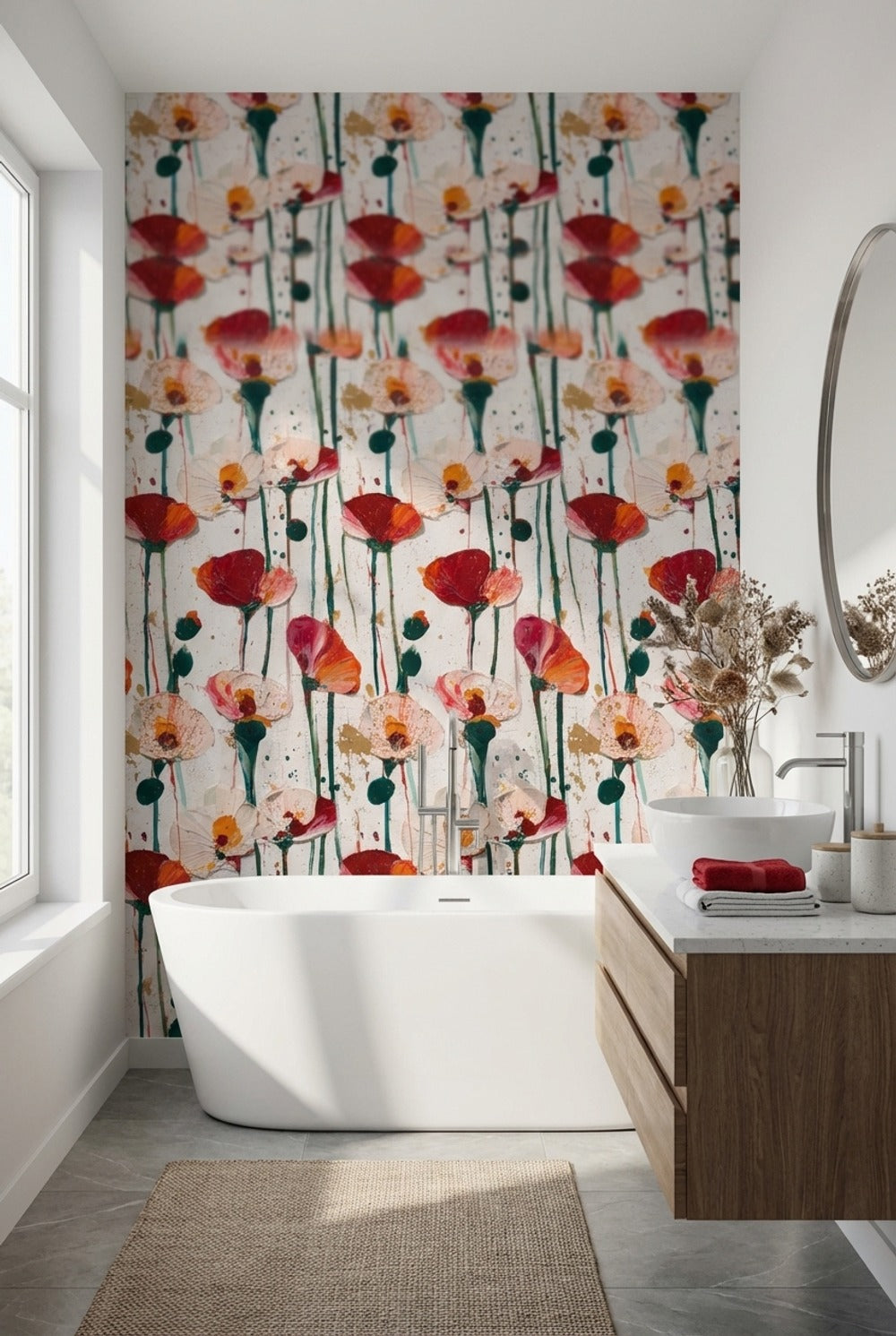 Floral Wallpaper Abstract Removable Modern Wall Mural