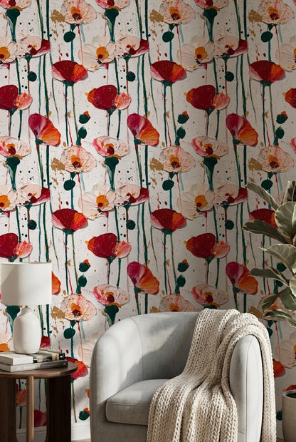 Floral Wallpaper Abstract Removable Modern Wall Mural