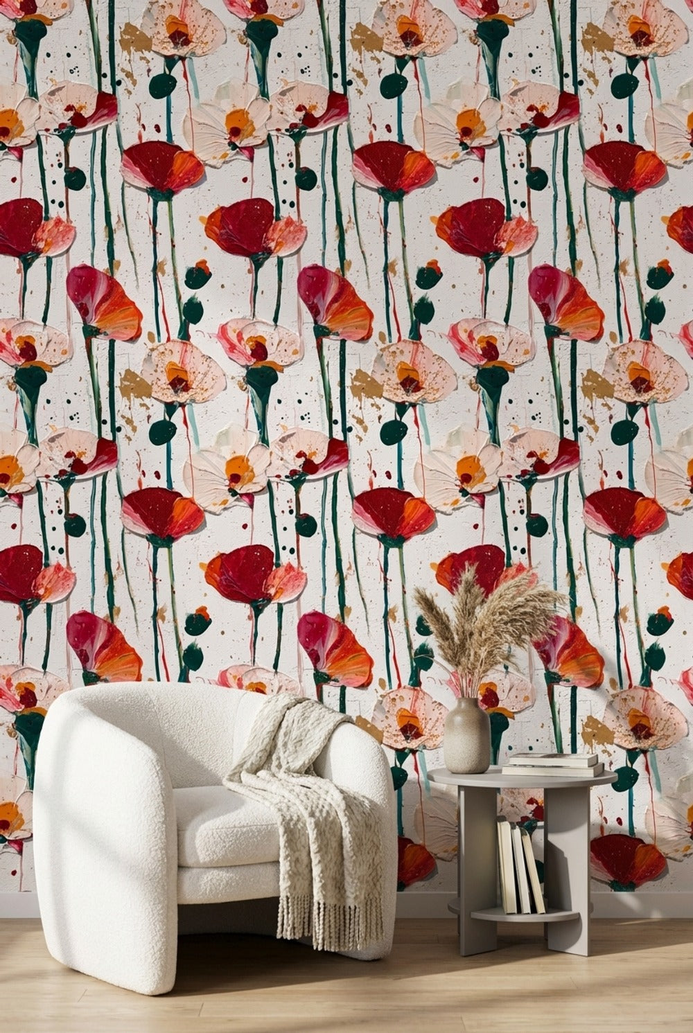 Floral Wallpaper Abstract Removable Modern Wall Mural