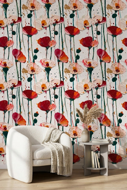 Floral Wallpaper Abstract Removable Modern Wall Mural