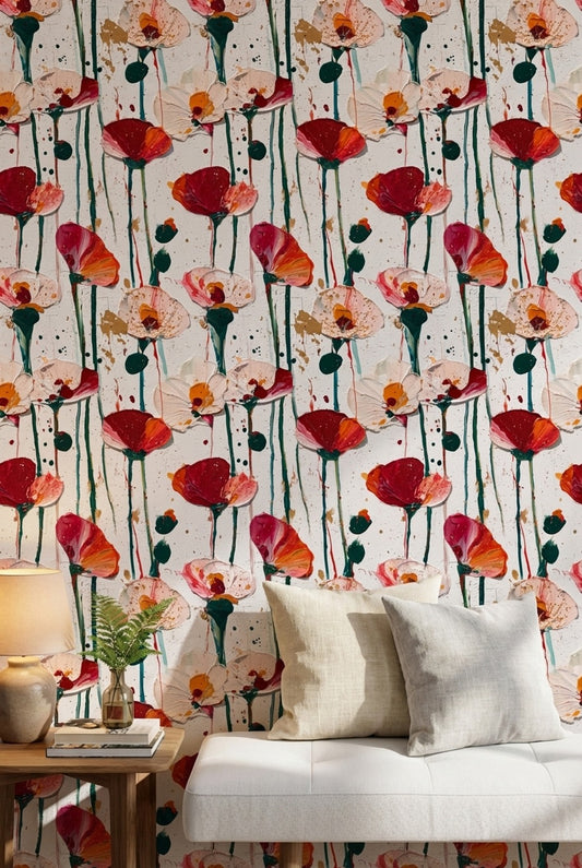 Floral Wallpaper Abstract Removable Modern Wall Mural