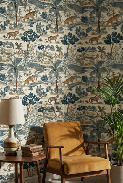 Tropical Wallpaper Tigers Foliage Wall Mural