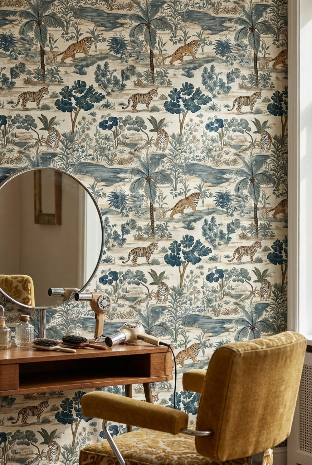 Tropical Wallpaper Tigers Foliage Wall Mural