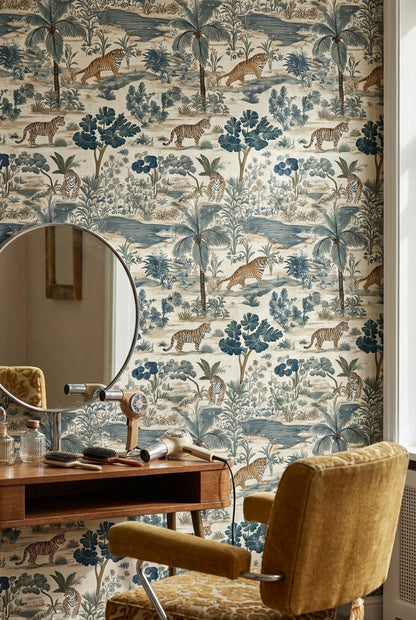 Tropical Wallpaper Tigers Foliage Wall Mural