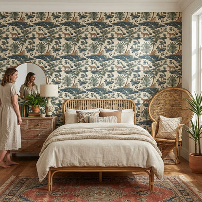 Shades Of Green Wallpaper Vintage Nature Wall Mural