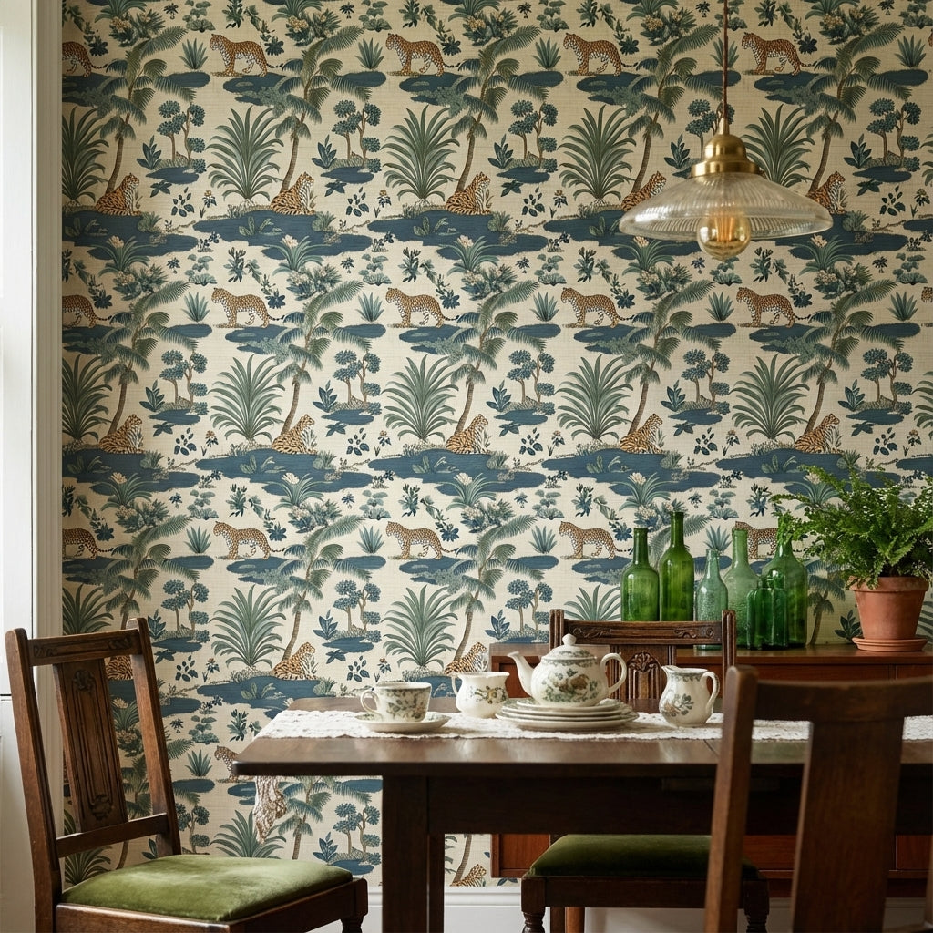 Shades Of Green Wallpaper Vintage Nature Wall Mural